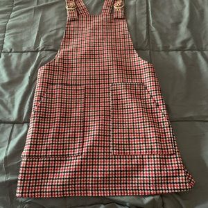 Blue and red overall dress